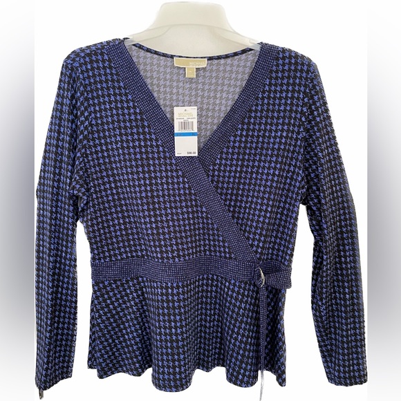 Michael Kors Tops - NWT MICHAEL KORS TOP. FAUX WRAP WITH ADJUSTABLE BUCKLE CLOSURE. DARK AZURITE